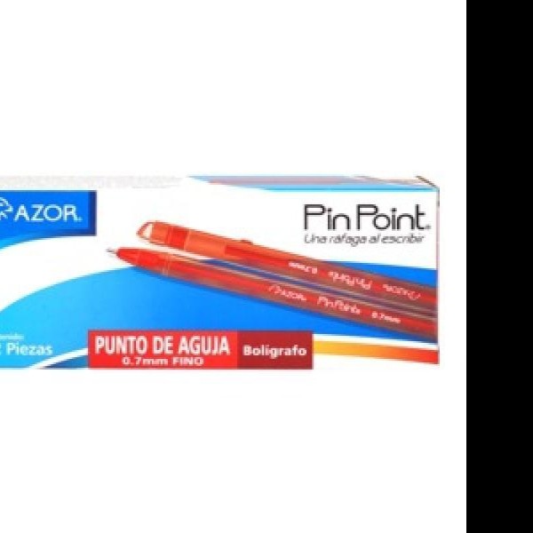 BOLIGRAFO PIN POINT AZOR 0.7MM CUERPOTAPA ROJO E.12 C.360